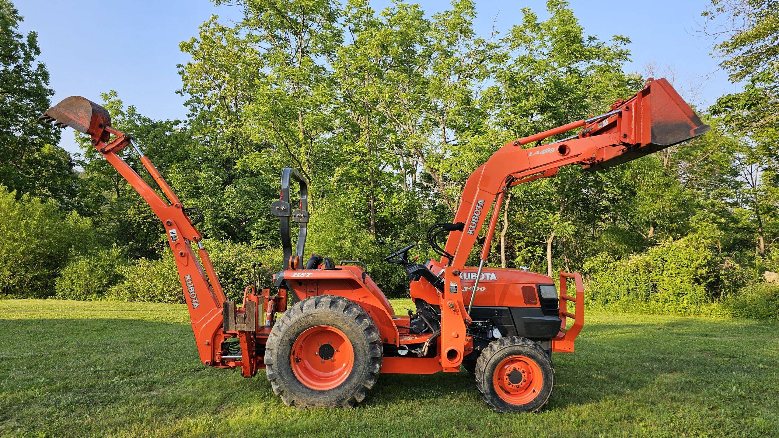 2008 Kubota L3400 HST 4x4 Tractor Loader Backhoe - Image 9